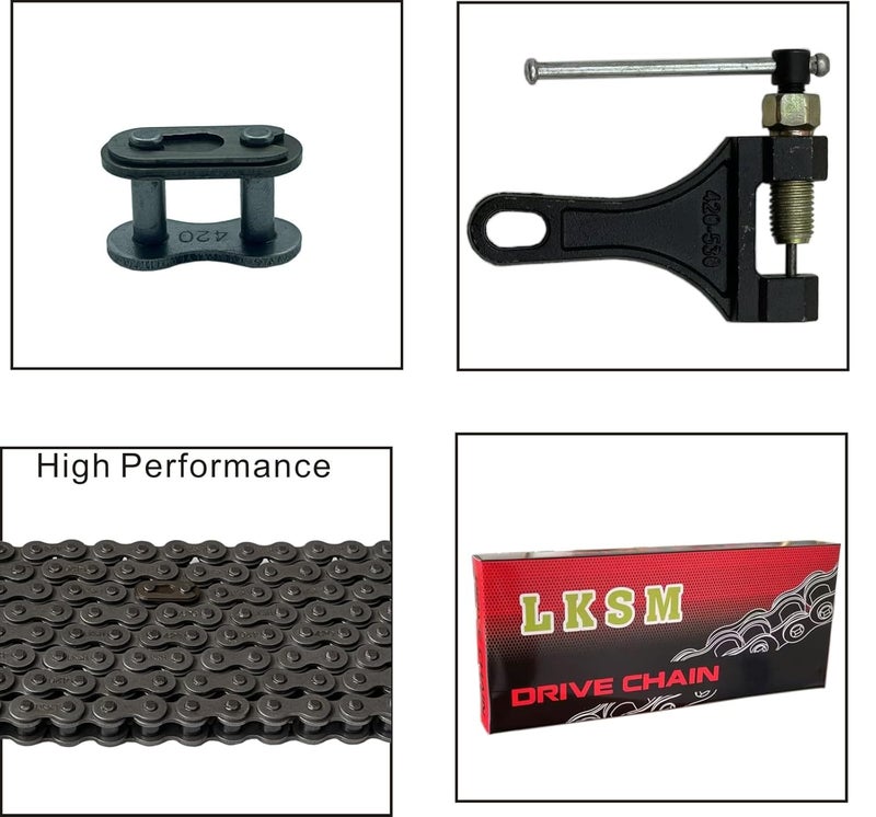 LUSM 420 Chain 132 Link Motorcycle Standard Roller Chain with Chain Breaker 6 Connecting Master Link for 100cc 110cc 125cc Mini ATV Quad Go Kart Scooter - Image 5